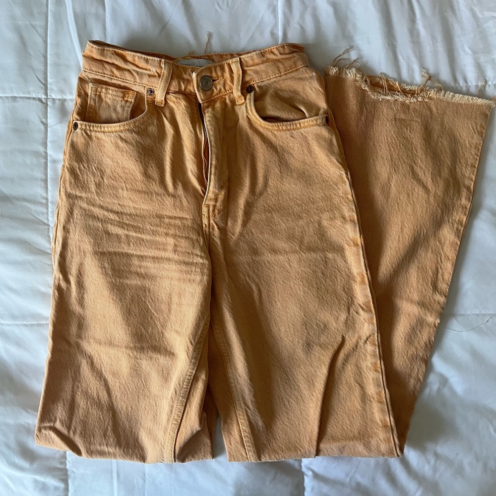 Orange wide leg Zara jeans